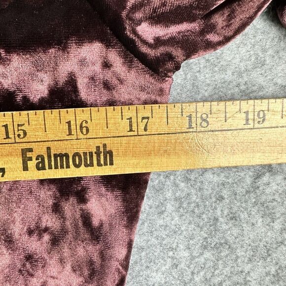 Levis Bodega Top Women L Brown Velvet Velour Slim Effortless Y2K Long Sleeve NEW - Picture 9 of 16